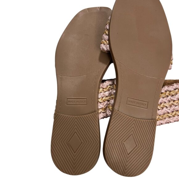 Avellini Raffia Slide Sandals With Leather Lining‎ & Square Toe size 8 - Picture 8 of 8